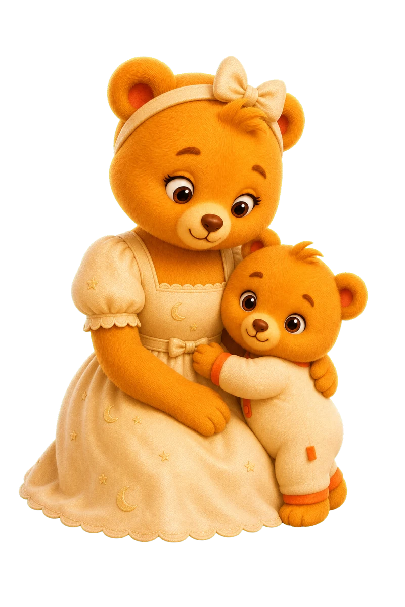 Мама-медведица Lupibu обнимает медвежонка